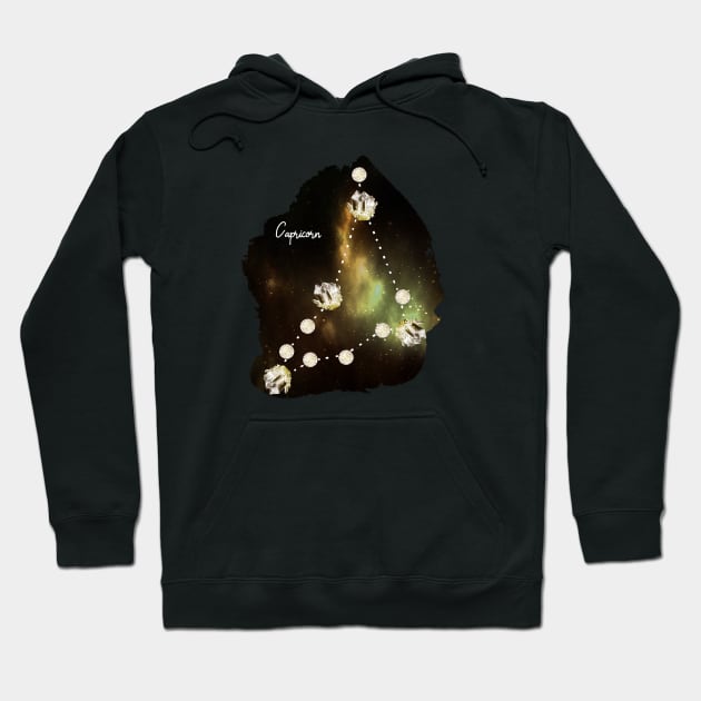 Capricorn Constellation in Smoky Quartz - Star Signs and Birth Stones Hoodie by annaleebeer